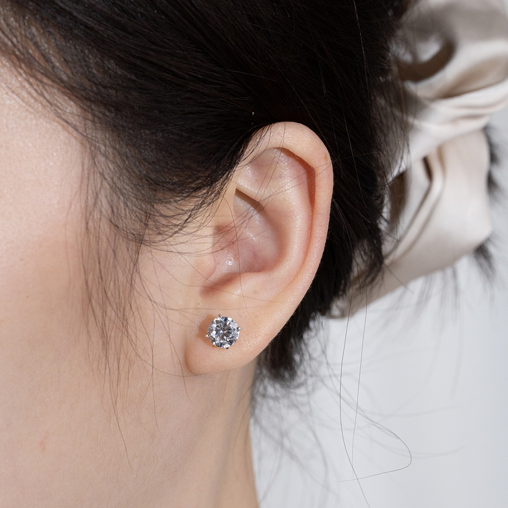 MissDiamond Round Cut Lab Grown Diamond 1CT 9K White Studs MSR-880