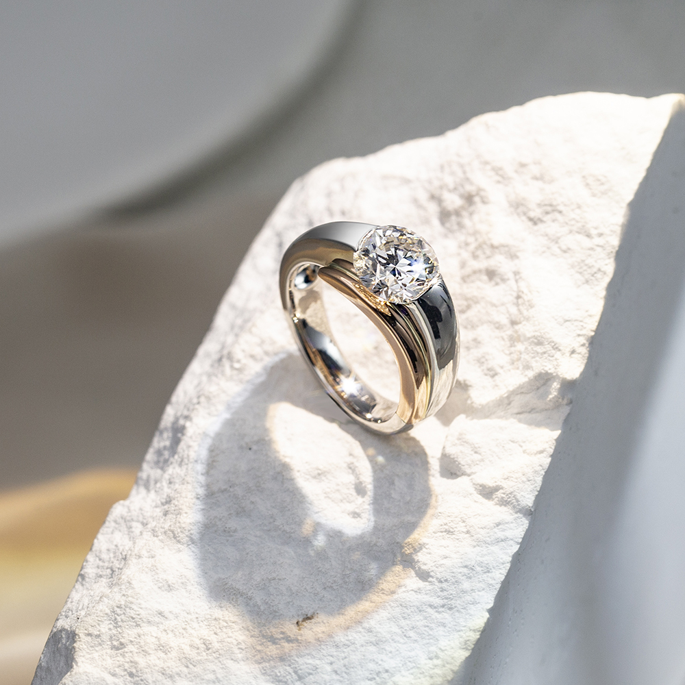 Round Cut Lab Grown Diamond 3.06CT Solitaire E VVS1 18K White Gold Ring MSR-1676