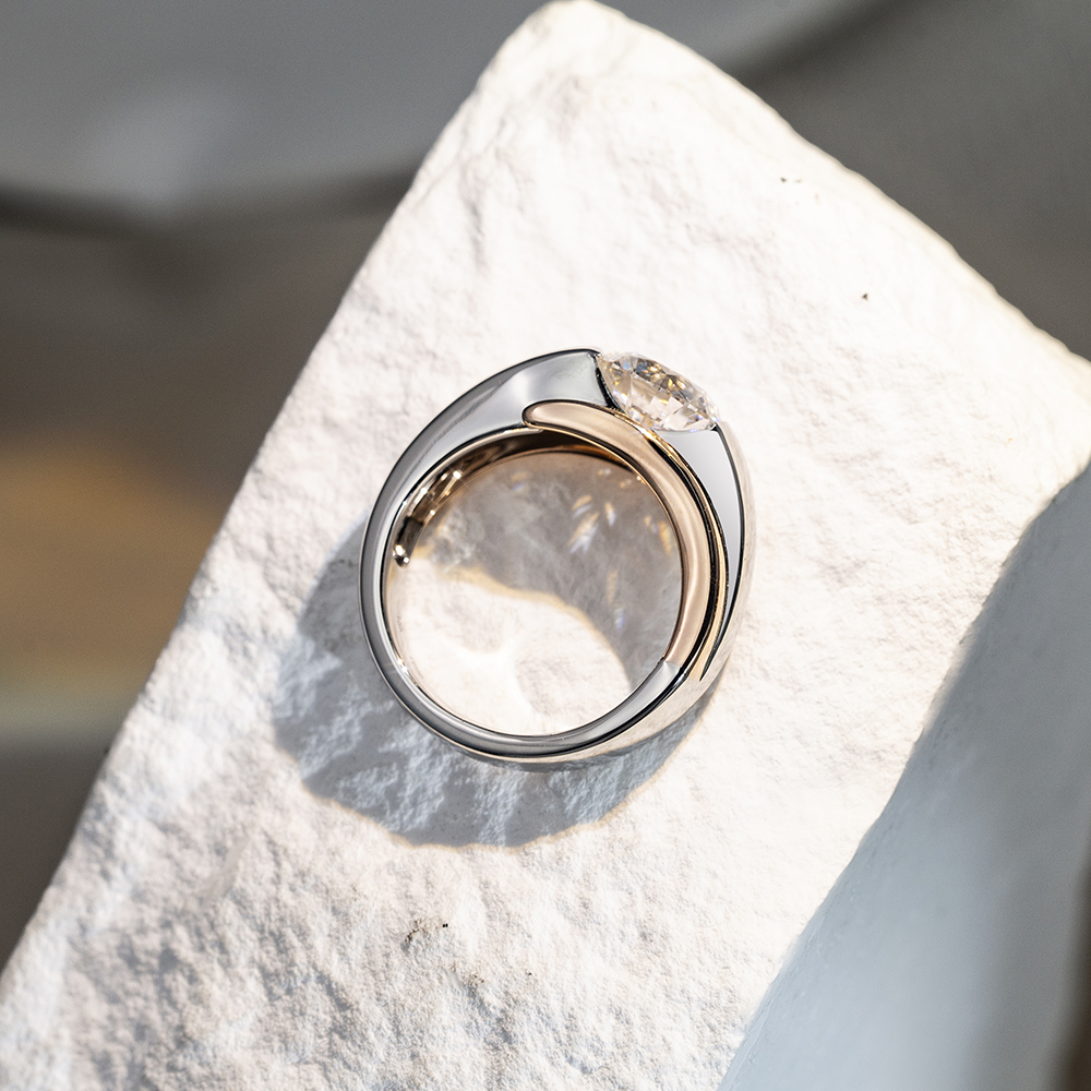 Round Cut Lab Grown Diamond 3.06CT Solitaire E VVS1 18K White Gold Ring MSR-1676