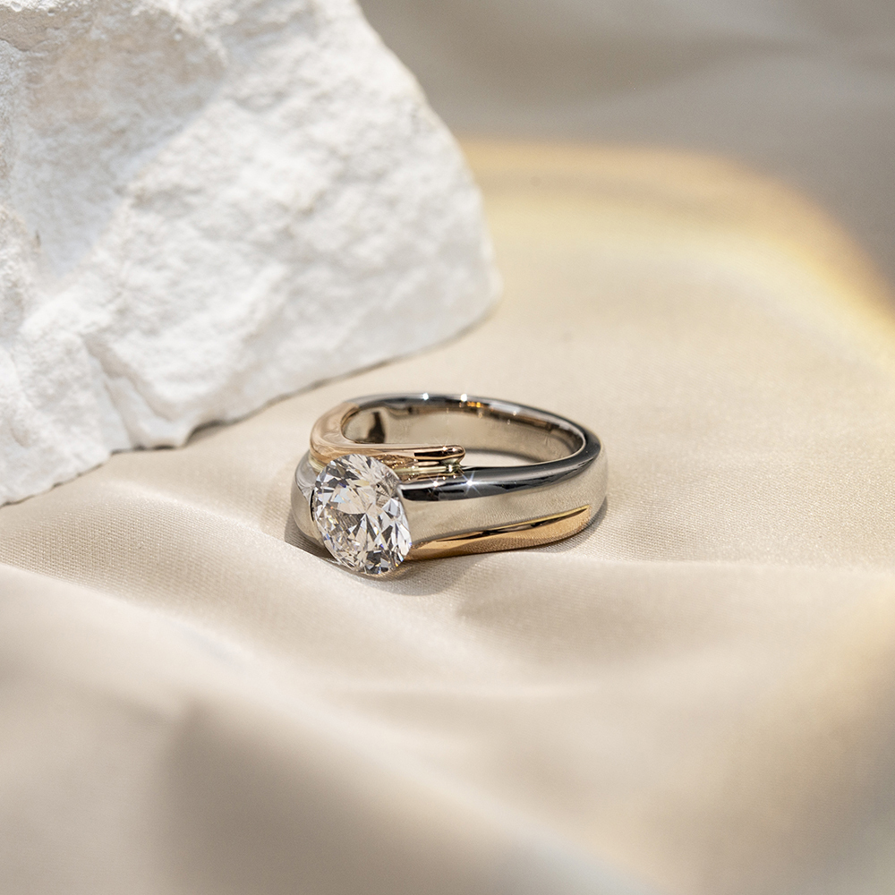 Round Cut Lab Grown Diamond 3.06CT Solitaire E VVS1 18K White Gold Ring MSR-1676