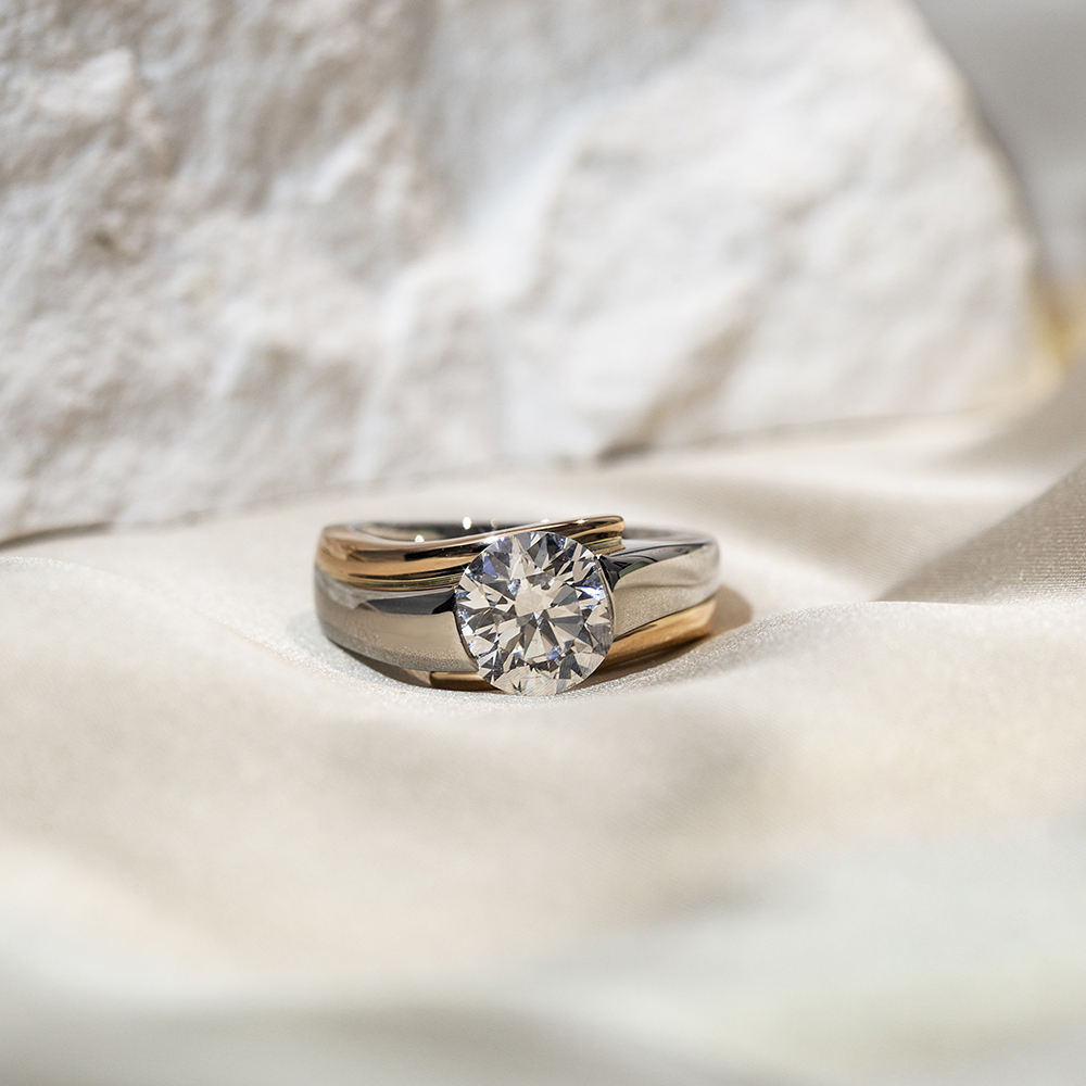 Round Cut Lab Grown Diamond 3.06CT Solitaire E VVS1 18K White Gold Ring MSR-1676