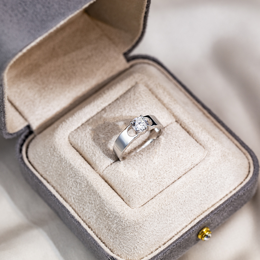 Round Cut Lab Grown Diamond 1CT Solitaire D VS1 18K White Gold Ring MSR-1678