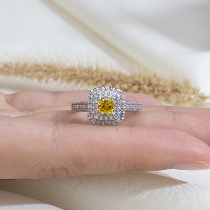 MissDiamond Lab Grown Diamond 0.605CT  VS2 Platinum Halo Ring MSR-1428