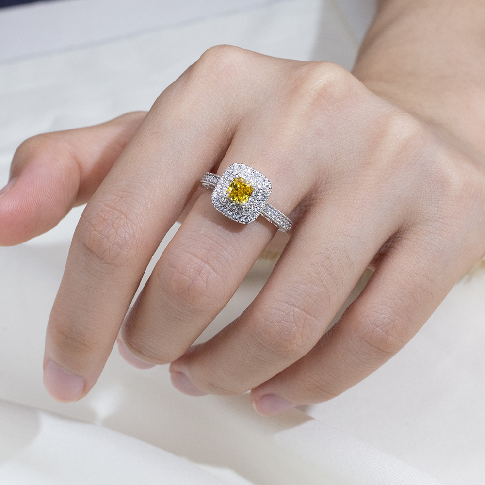 MissDiamond Lab Grown Diamond 0.605CT  VS2 Platinum Halo Ring MSR-1428