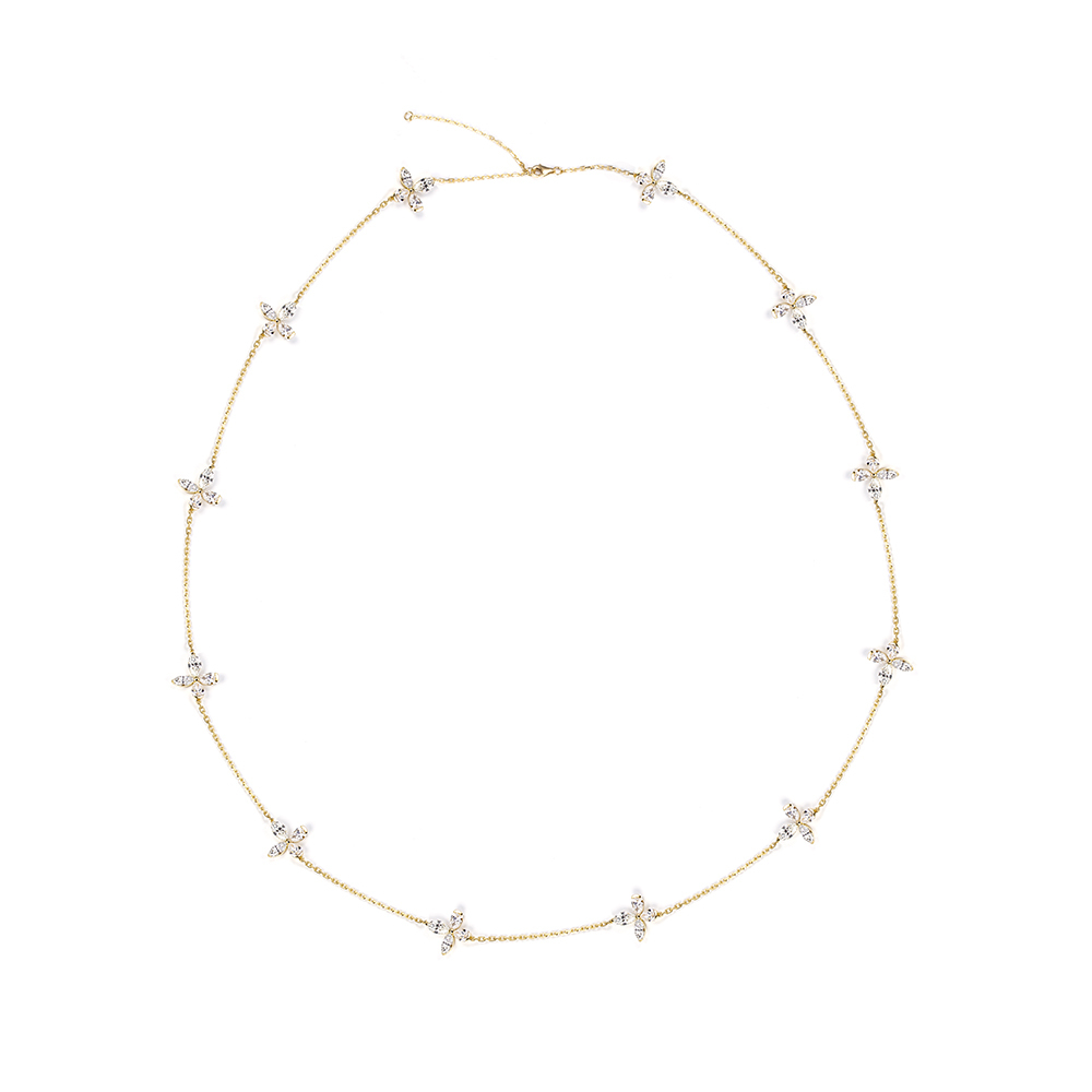 Fancy Shape Lab Grown Diamond E VVS2 14K gold Necklace MSN-845