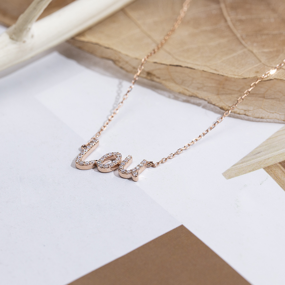 MissDiamond Round Shape Lab Diamond E VVS2 10K Rose Gold Pendant Necklace MSN-857