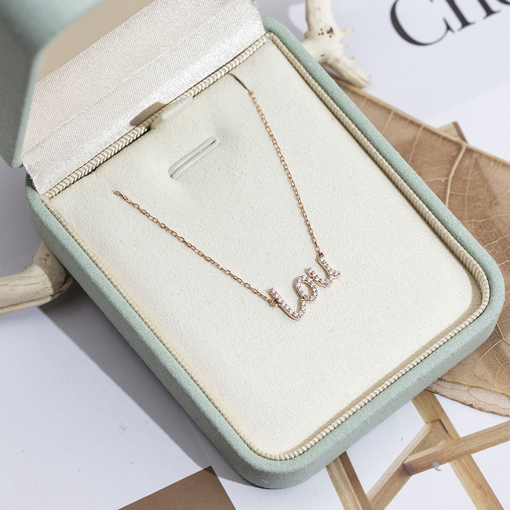MissDiamond Round Shape Lab Diamond E VVS2 10K Rose Gold Pendant Necklace MSN-857