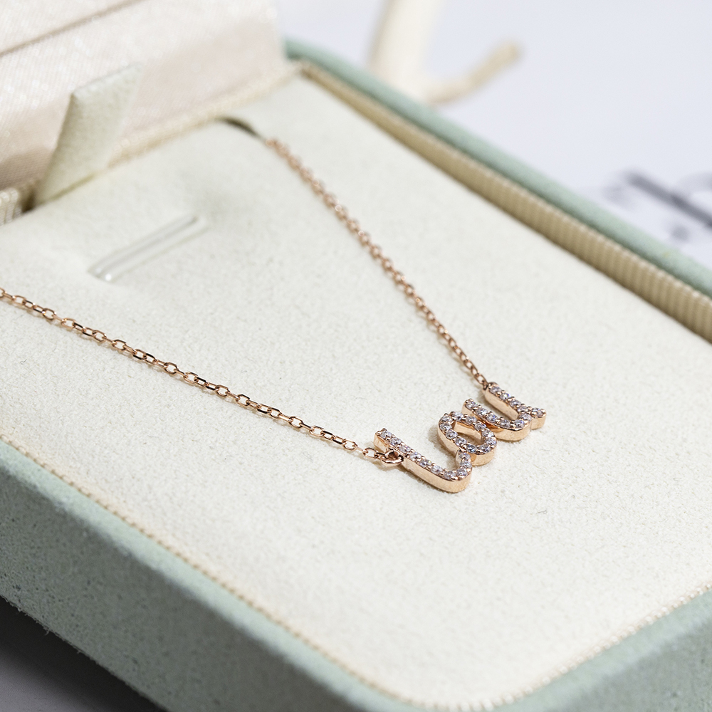 MissDiamond Round Shape Lab Diamond E VVS2 10K Rose Gold Pendant Necklace MSN-857