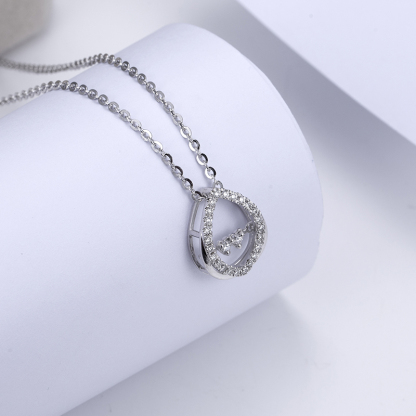 MissDiamond Lab Grown Diamond 0.265CT S925 Silver Pendant Necklace MSNS-001
