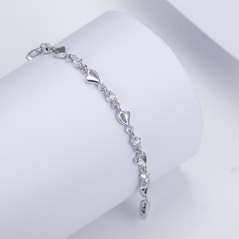 MissDiamond Lab Grown Diamond 0.612CT S925 Silver Chain Link Bracelet MSBS-002