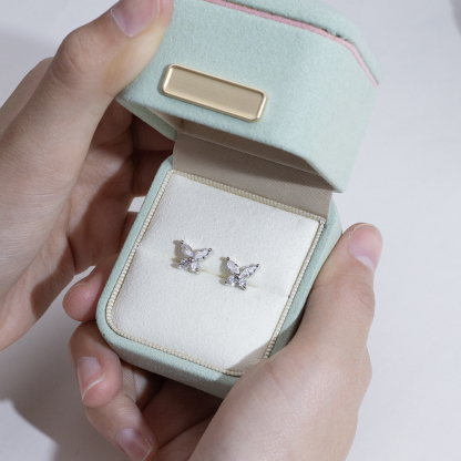 MissDiamond Marquise Cut Lab Grown Diamond S925 Silver Studs Earrings MSE-883