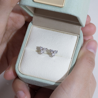 MissDiamond Round Cut Lab Grown Diamond S925 Silver Studs Earrings MSE-884