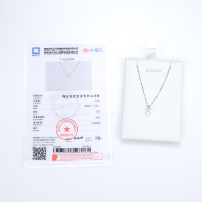 MissDiamond Round Cut Lab Grown Diamond 1CT 9K White Gold Pendant Necklace MSN-957