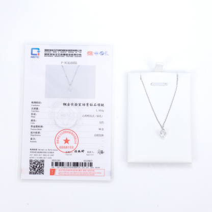 MissDiamond Heart Cut Lab Grown Diamond 1CT 9K White Gold Pendant Necklace MSN-956