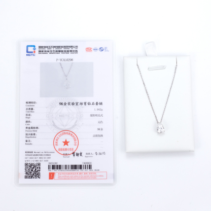 MissDiamond Pear Cut Lab Grown Diamond 0.9CT E VVS2 Platinum Pendant Necklace MSN-904