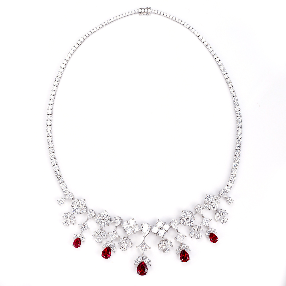 MissDiamond Lab Grown Diamond 18K White Gold Pendant Necklace MSN-748