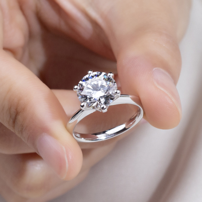 MissDiamond Lab Grown Diamond Solitaire Platinum Ring MSR-195