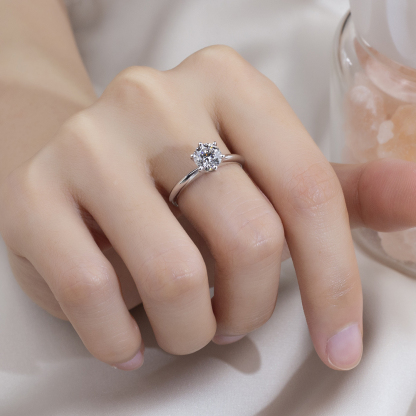 MissDiamond Round Cut Lab Grown Diamond 1CT Solitaire D EPlatinum Ring MSR-058-11