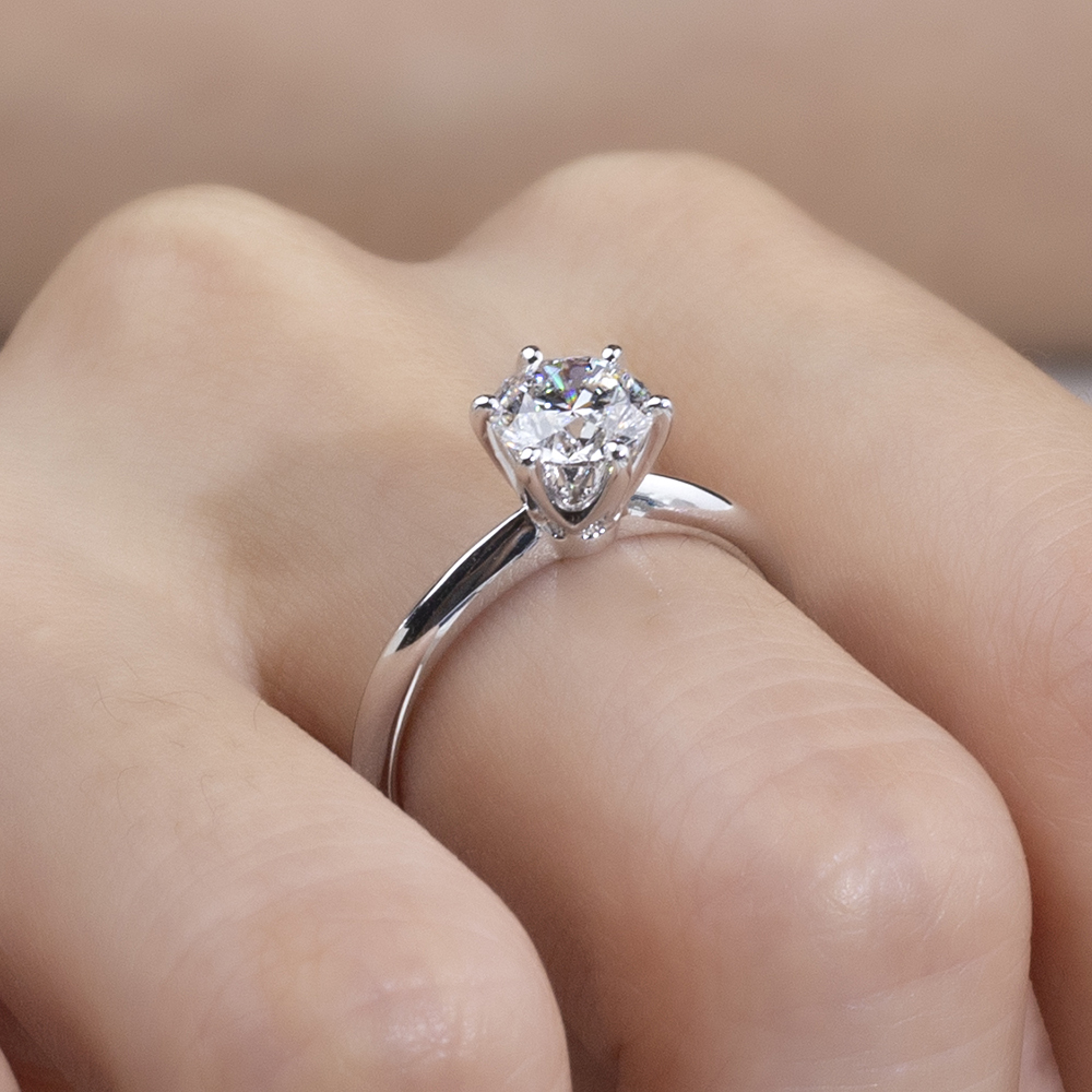MissDiamond Round Cut Lab Grown Diamond 1CT Solitaire D EPlatinum Ring MSR-058-11