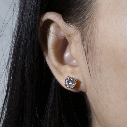 MissDiamond Round Shape Lab Grown Diamond 1.5CT G VVS2 18K Yellow Gold Studs Earrings MSE-329-07