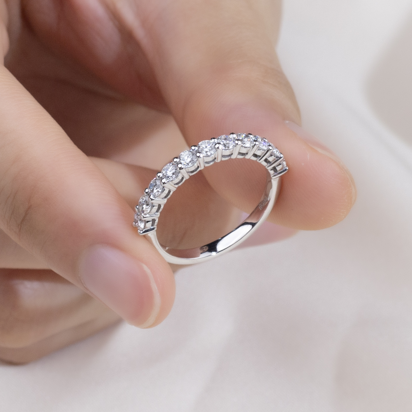 MissDiamond Lab Grown Diamond Eternity Platinum Ring MSR-066