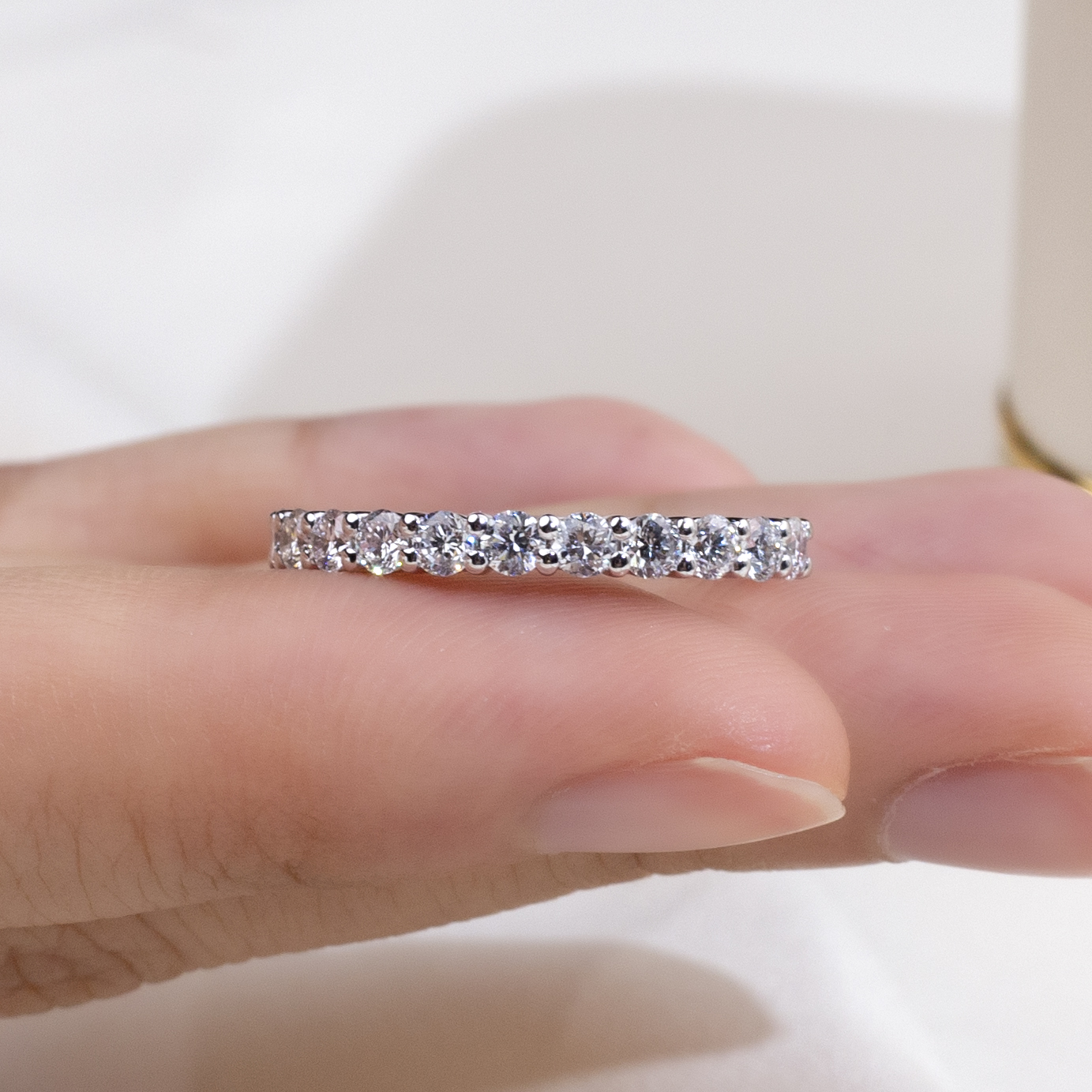 MissDiamond Lab Grown Diamond Eternity Platinum Ring MSR-066