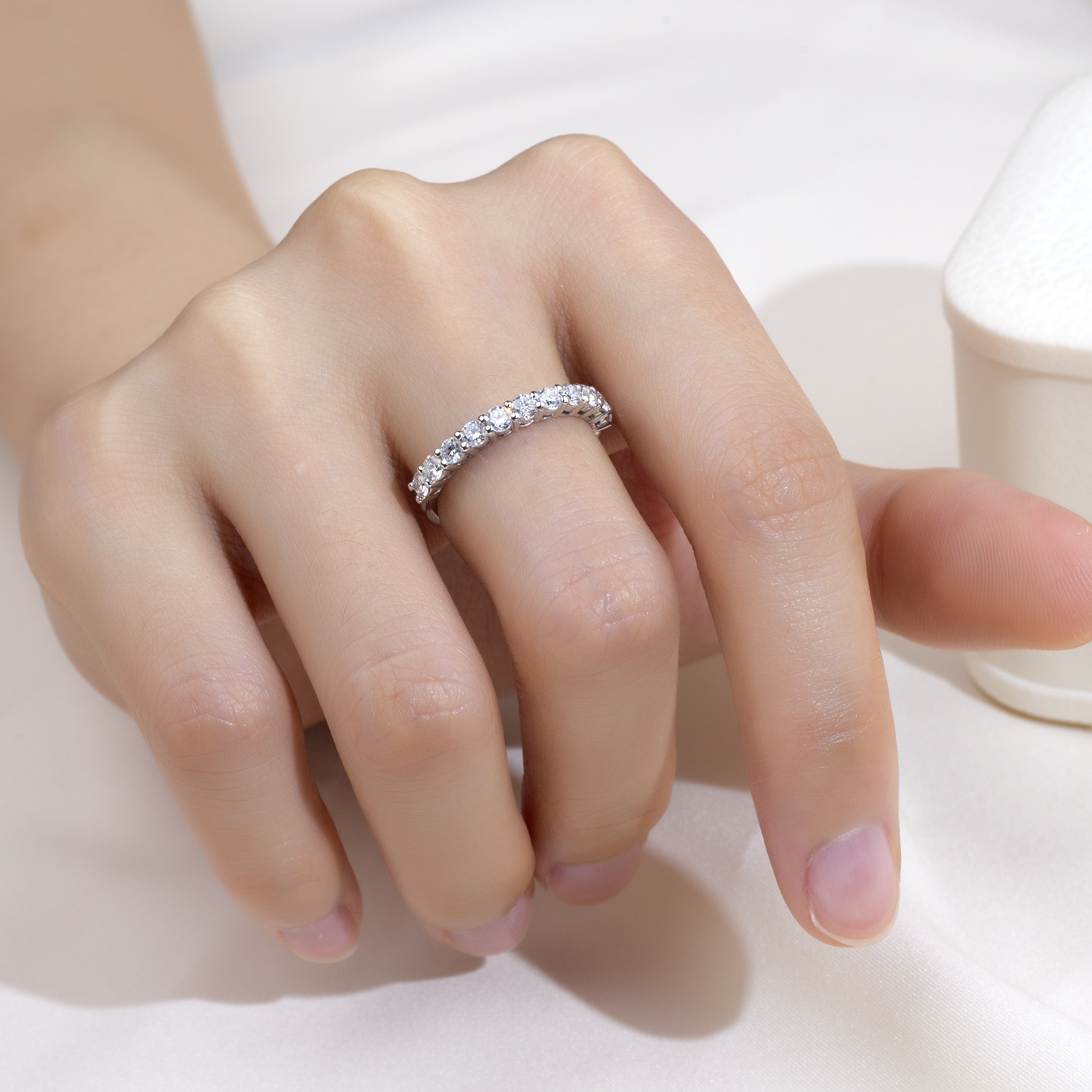 MissDiamond Lab Grown Diamond Eternity Platinum Ring MSR-066