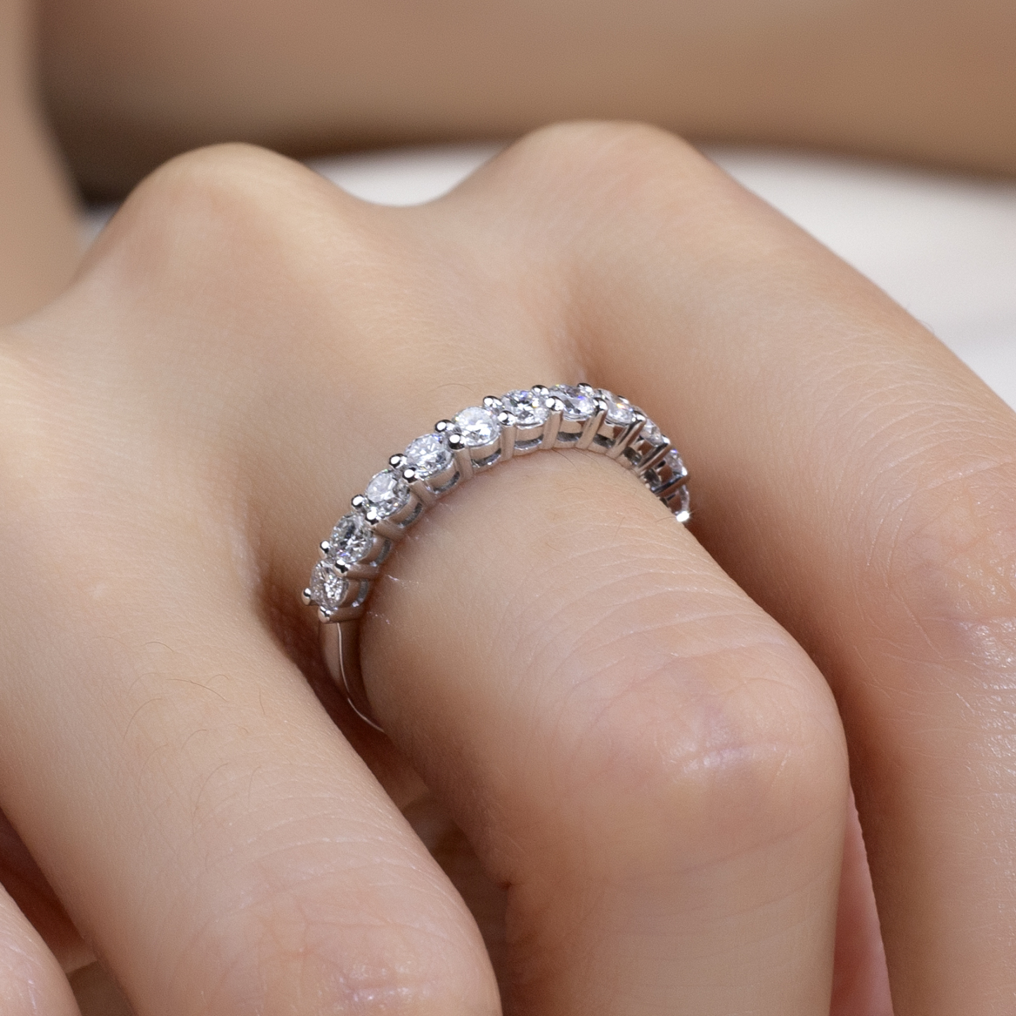 MissDiamond Lab Grown Diamond Eternity Platinum Ring MSR-066
