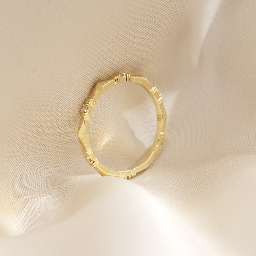 Round Lab Grown Diamond D VS1 Eternity 18K Yellow Gold Ring MSR-1667