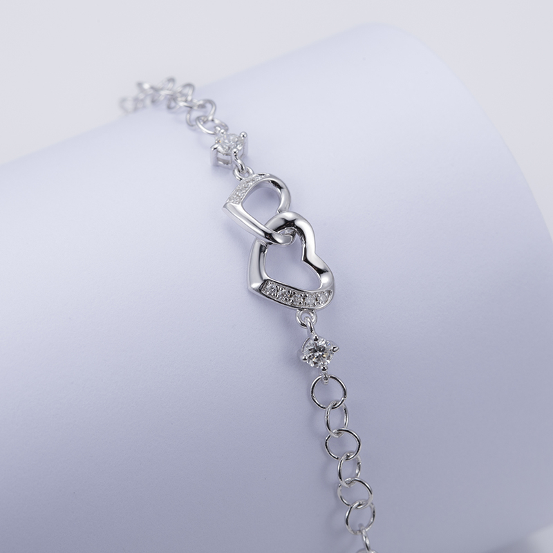 MissDiamond Lab Grown Diamond 0.15CT S925 Silver Chain Link Bracelet MSBS-001