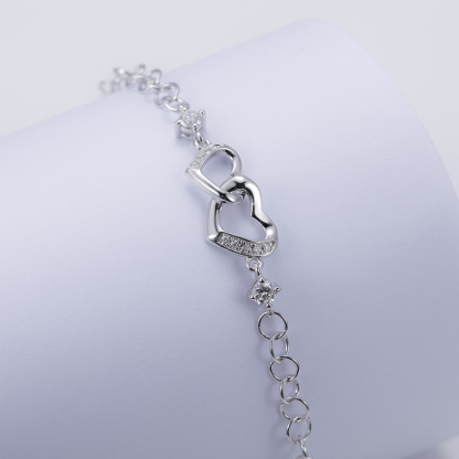 MissDiamond Lab Grown Diamond 0.15CT S925 Silver Chain Link Bracelet MSBS-001