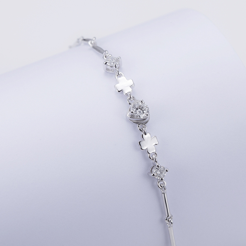 MissDiamond Lab Grown Diamond 0.2CT S925 Silver Chain Link Bracelet MSBS-003