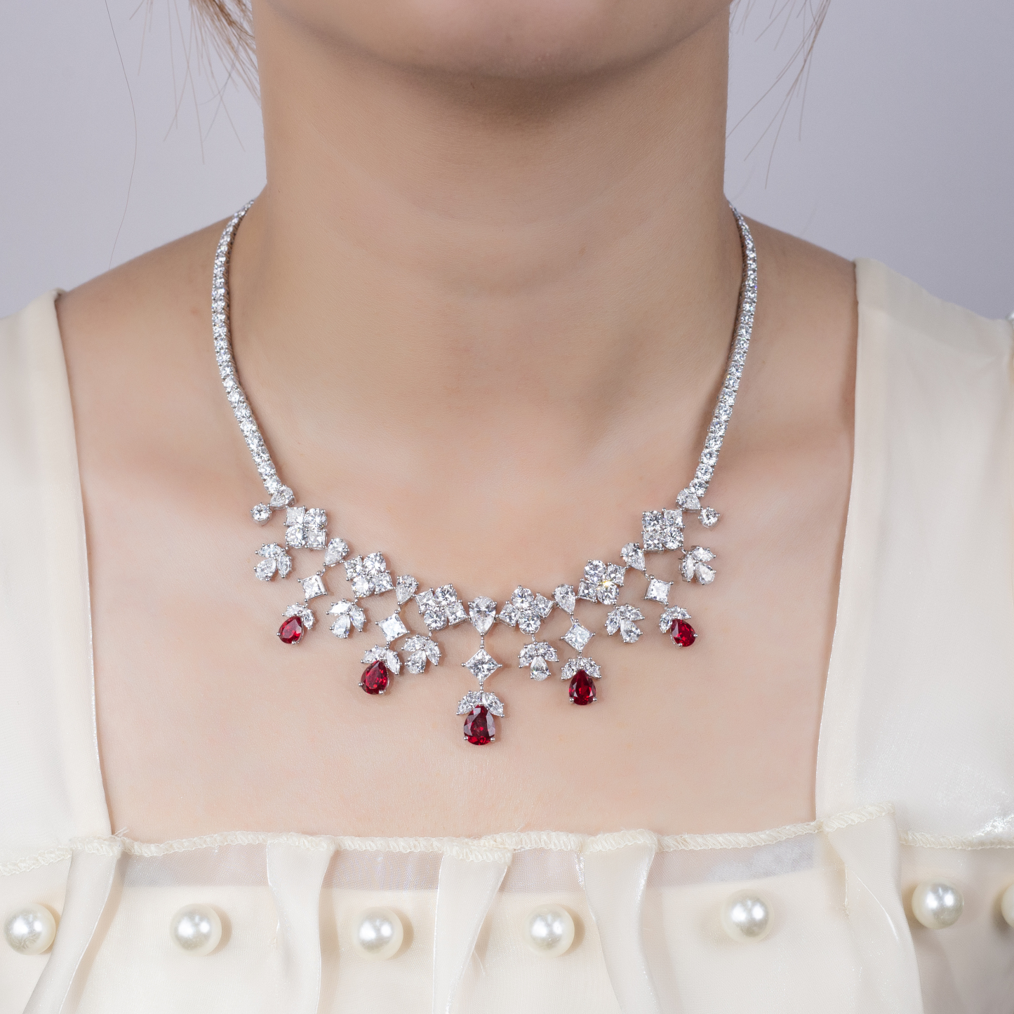 MissDiamond Lab Grown Diamond 18K White Gold Pendant Necklace MSN-748