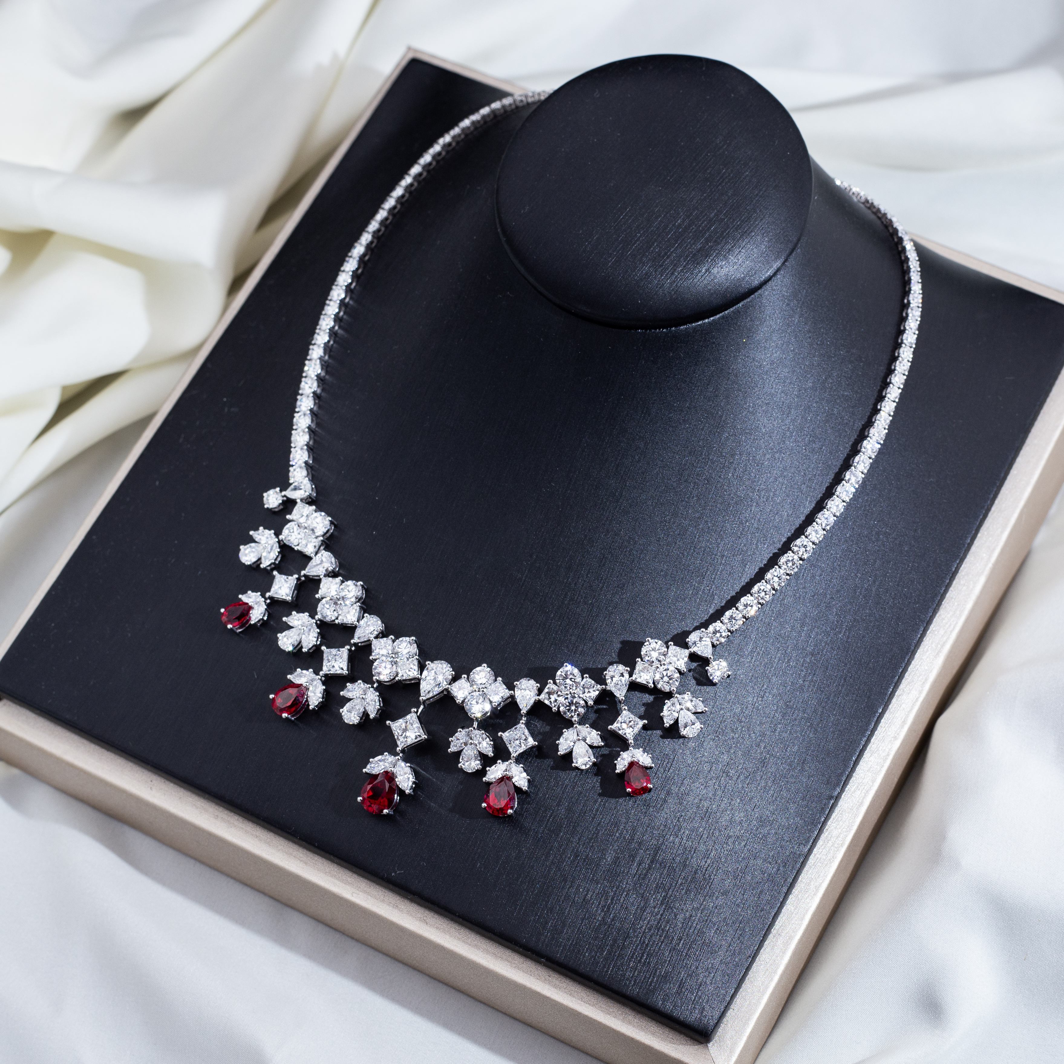 MissDiamond Lab Grown Diamond 18K White Gold Pendant Necklace MSN-748