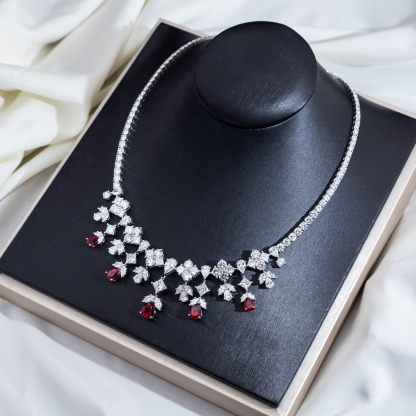 MissDiamond Lab Grown Diamond 18K White Gold Pendant Necklace MSN-748