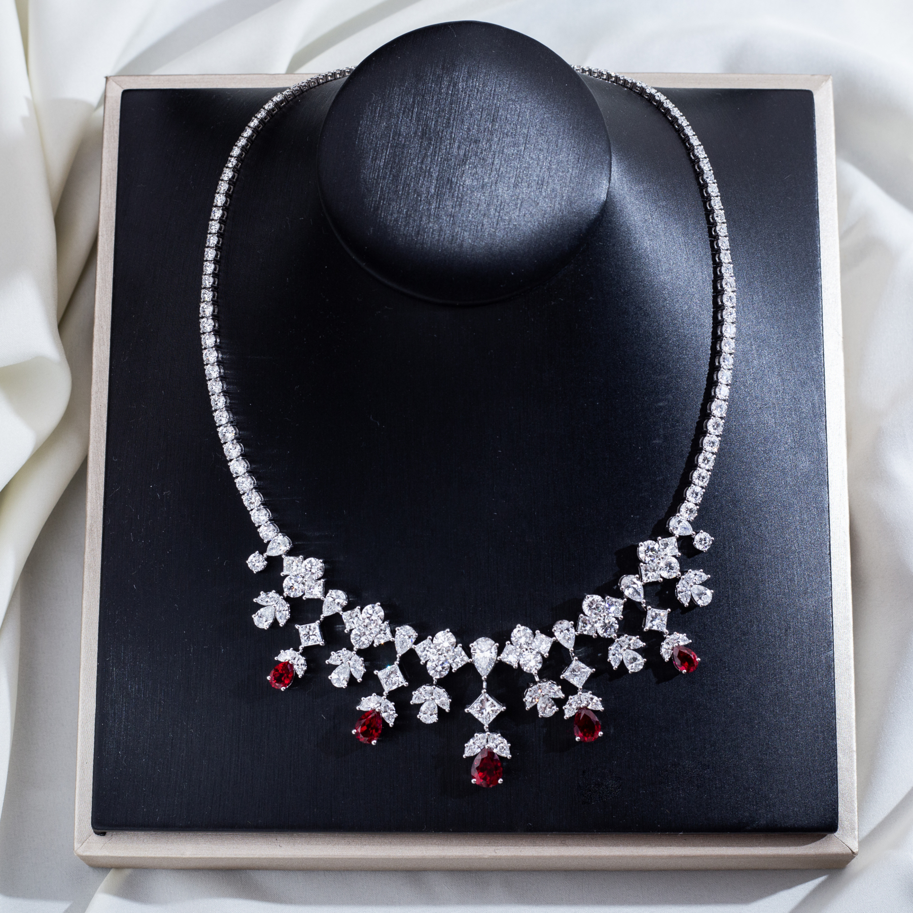 MissDiamond Lab Grown Diamond 18K White Gold Pendant Necklace MSN-748