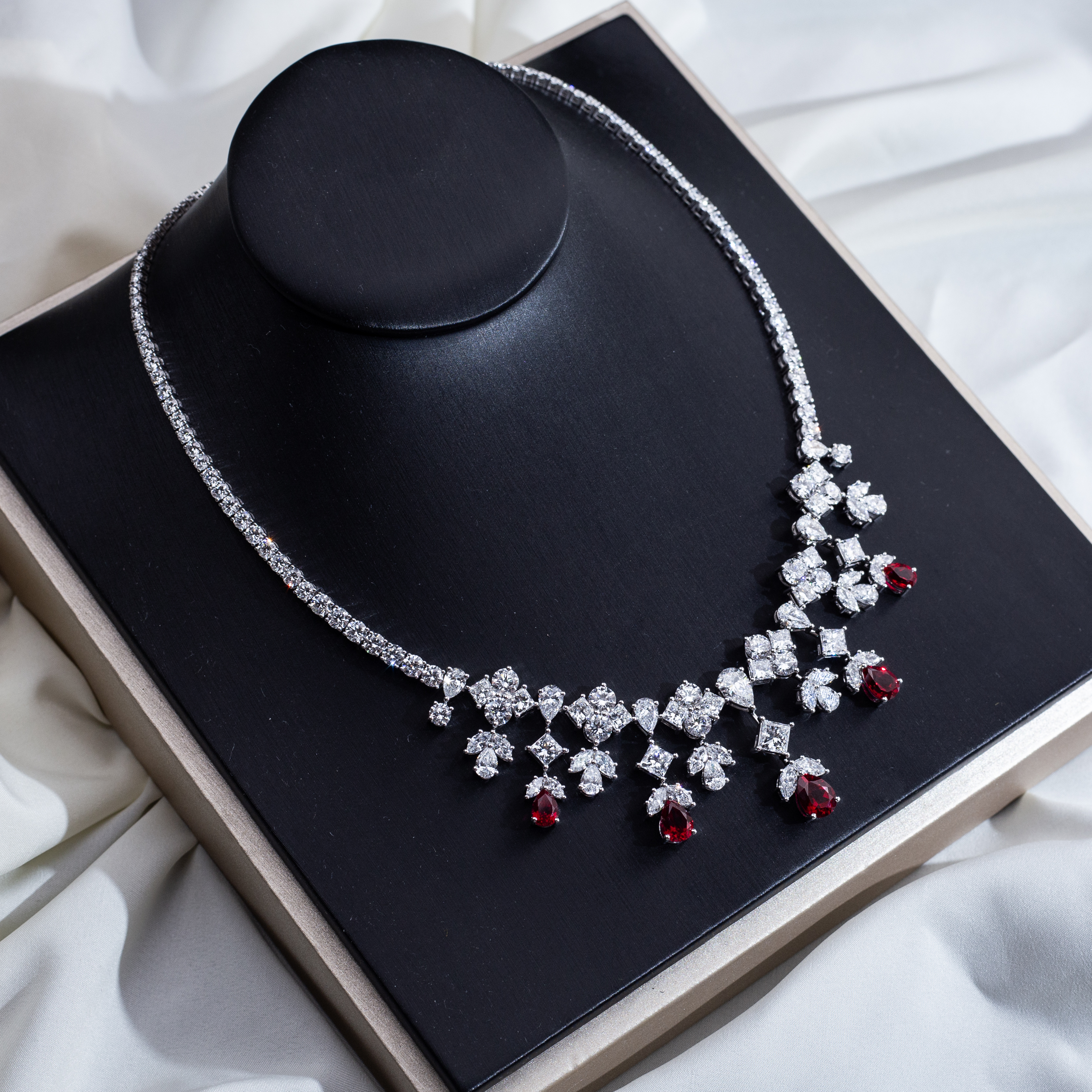 MissDiamond Lab Grown Diamond 18K White Gold Pendant Necklace MSN-748