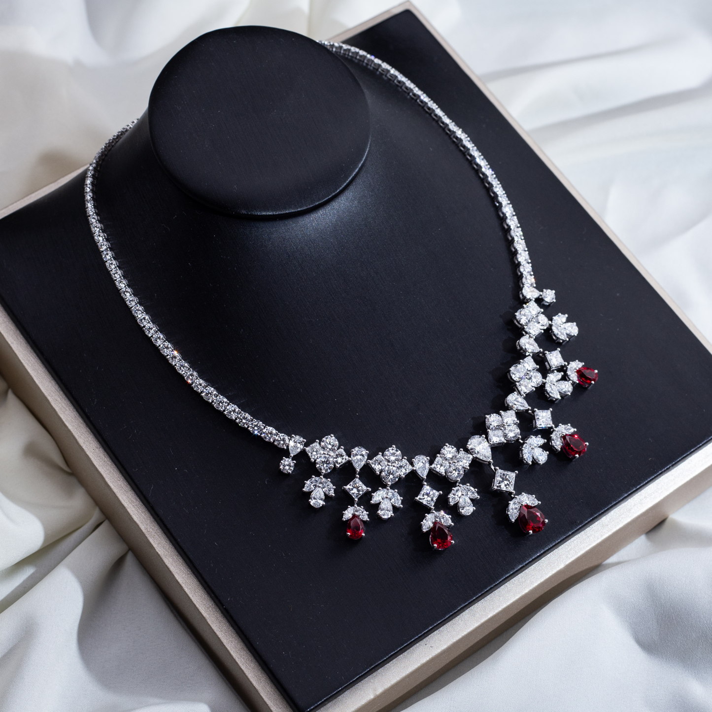 MissDiamond Lab Grown Diamond 18K White Gold Pendant Necklace MSN-748