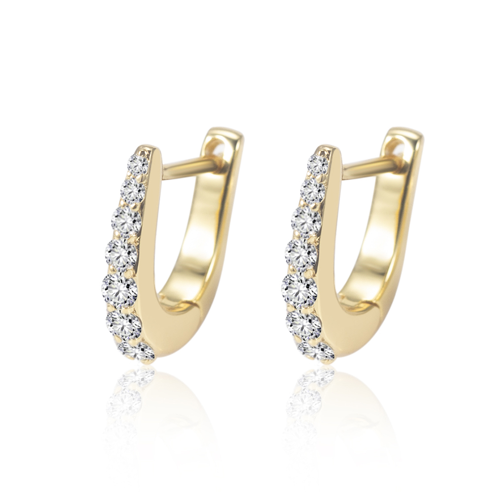 Round Shape Lab Grown Diamond D VVS2 S925 Silver Earrings MSE-773