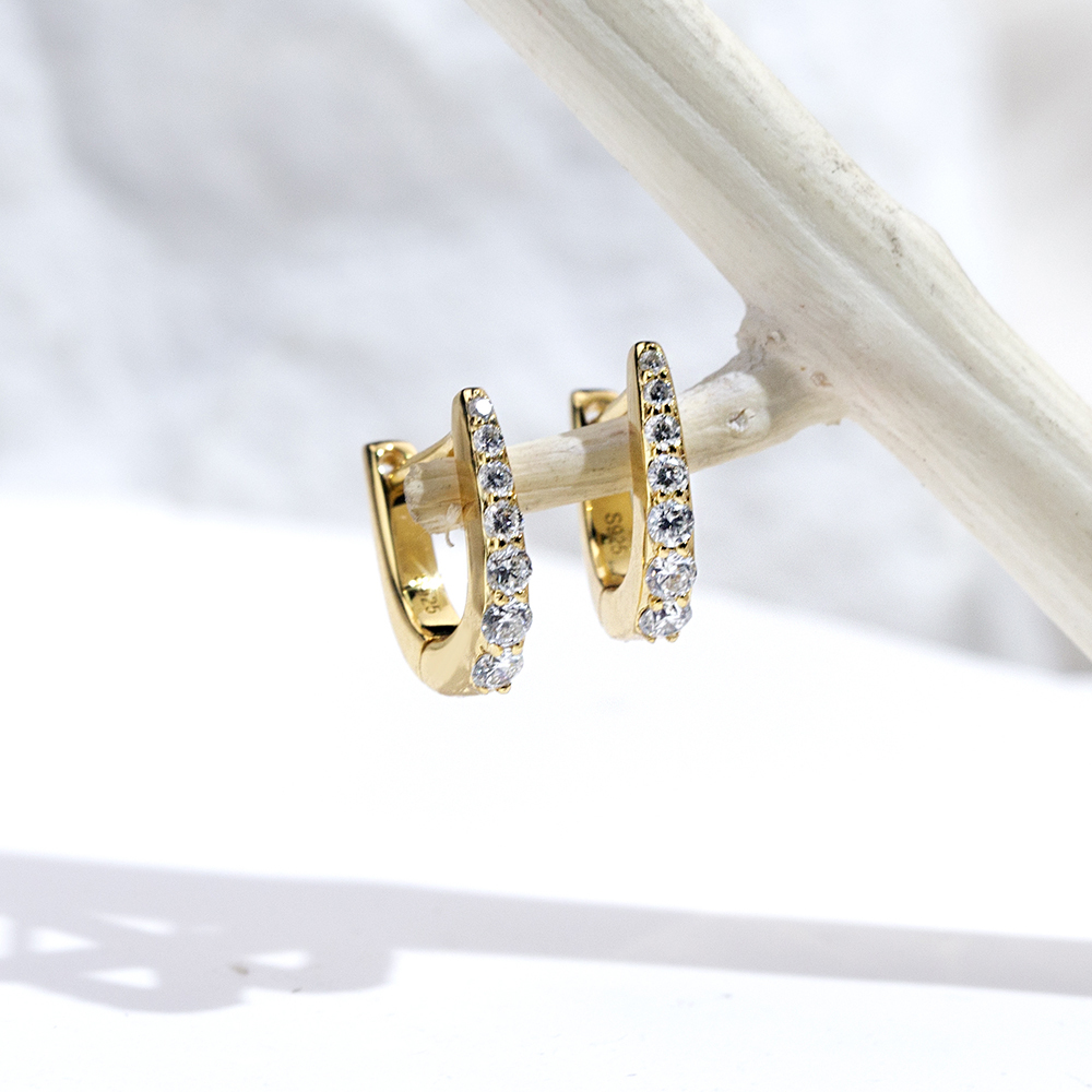Round Shape Lab Grown Diamond D VVS2 S925 Silver Earrings MSE-773