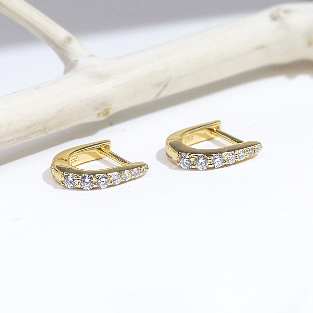Round Shape Lab Grown Diamond D VVS2 S925 Silver Earrings MSE-773