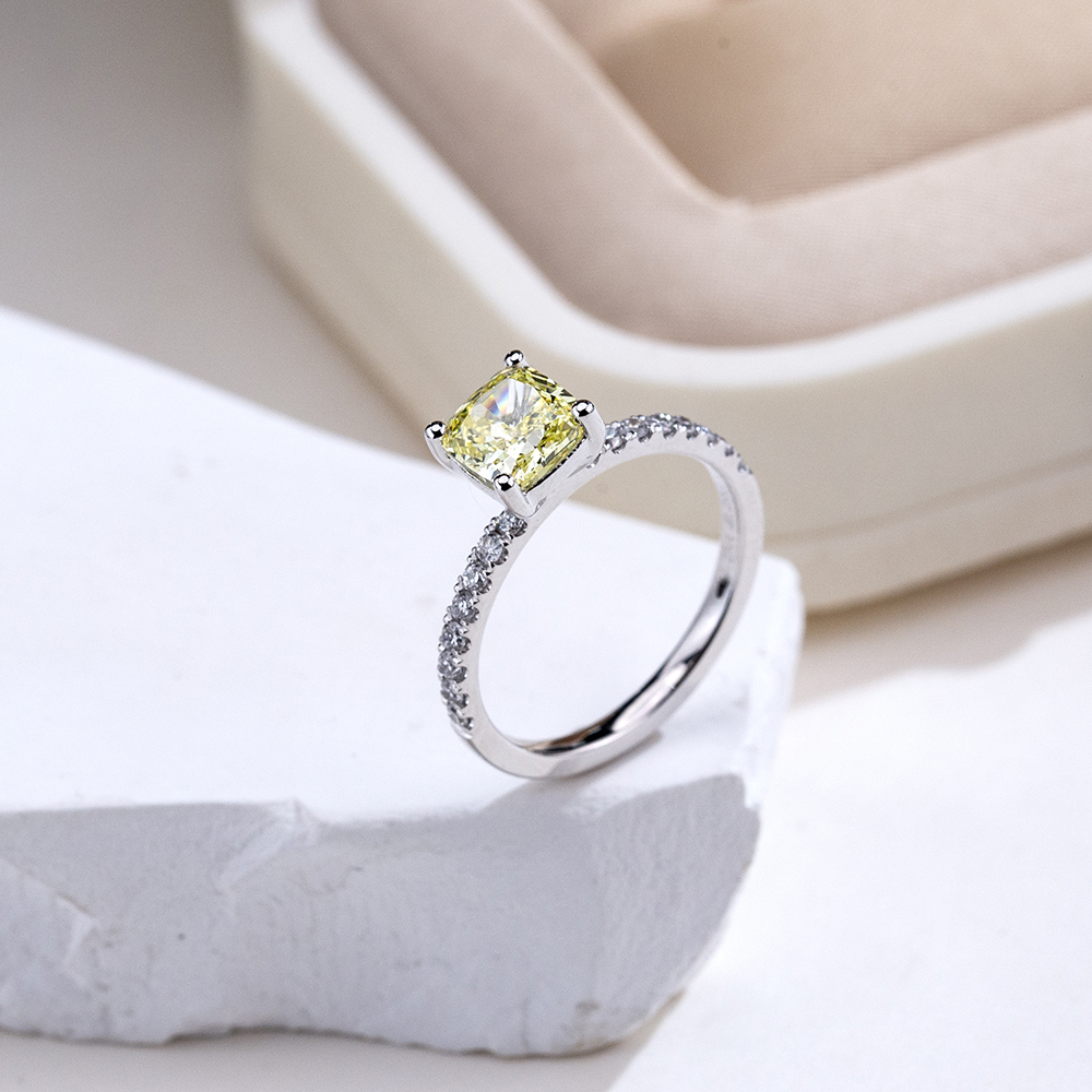 MissDiamond Lab Grown Diamond 1.25CT Platinum Accented Solitaire Ring MSR-510