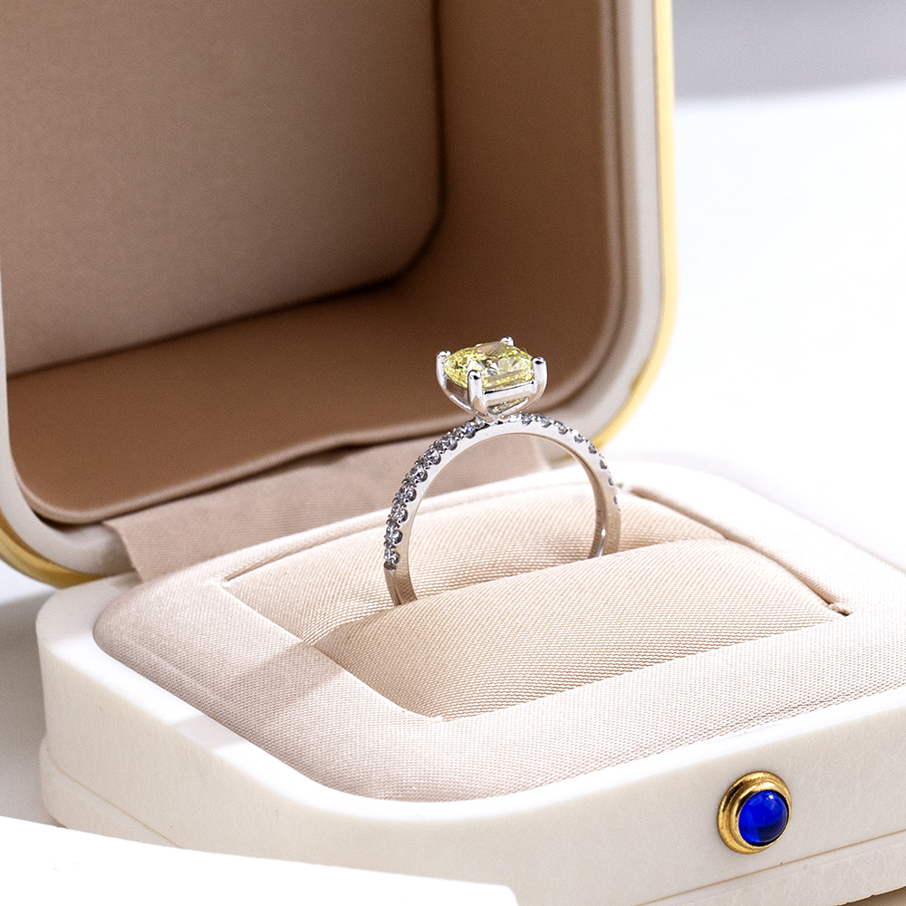 MissDiamond Lab Grown Diamond 1.25CT Platinum Accented Solitaire Ring MSR-510