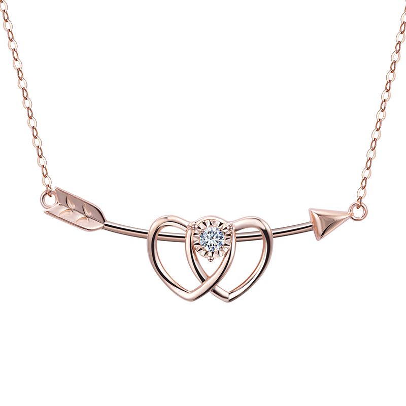 MissDiamond Lab Grown Diamond 0.26CT S925 Silver Rose Color Pendant Necklace MSNS-007