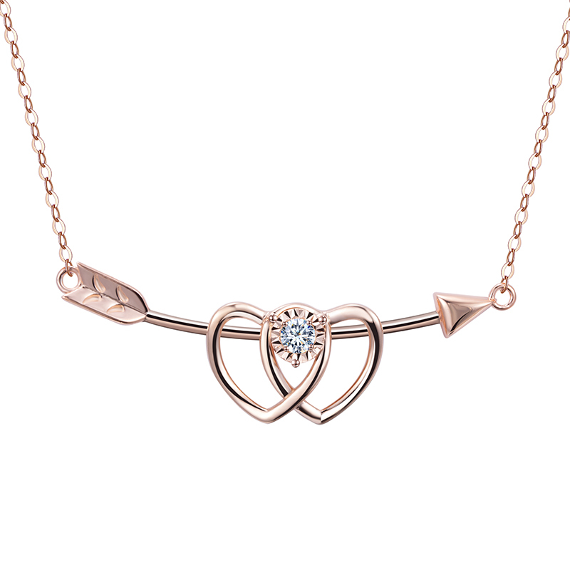 MissDiamond Lab Grown Diamond 0.26CT S925 Silver Rose Color Pendant Necklace MSNS-007