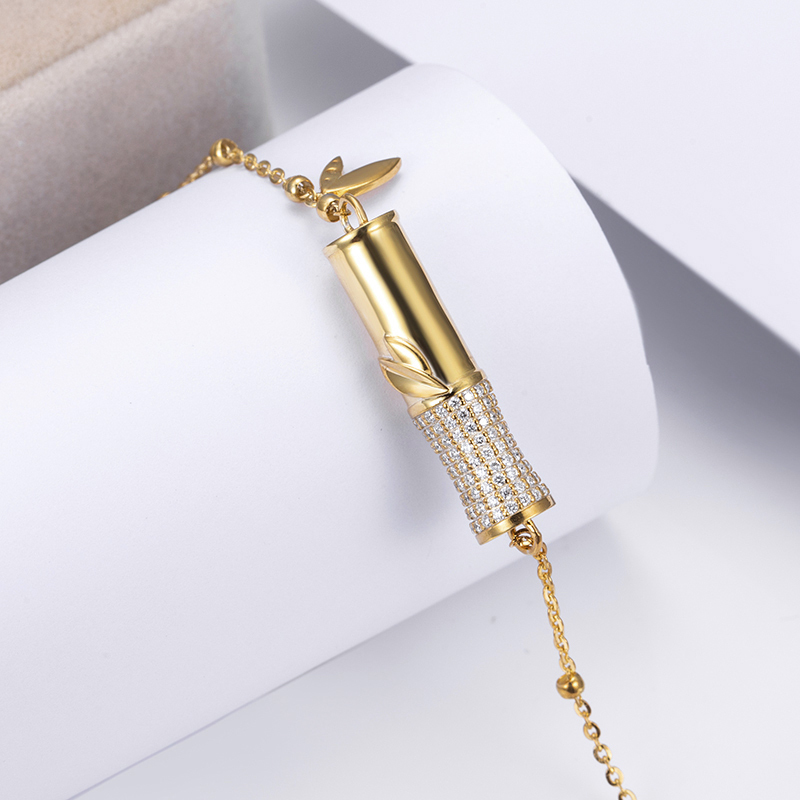 MissDiamond Lab Grown Diamond 0.2CT S925 Silver Yellow Chain Link Bracelet MSBS-004