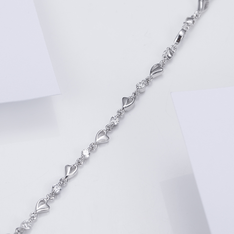 MissDiamond Lab Grown Diamond 0.612CT S925 Silver Chain Link Bracelet MSBS-002