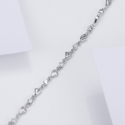 MissDiamond Lab Grown Diamond 0.612CT S925 Silver Chain Link Bracelet MSBS-002