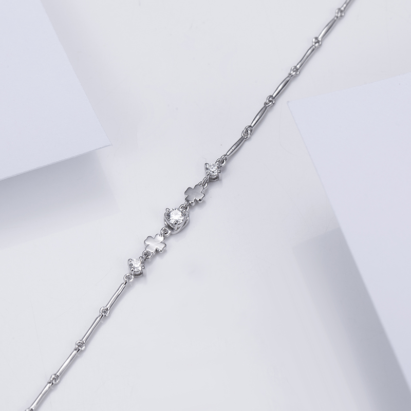 MissDiamond Lab Grown Diamond 0.2CT S925 Silver Chain Link Bracelet MSBS-003