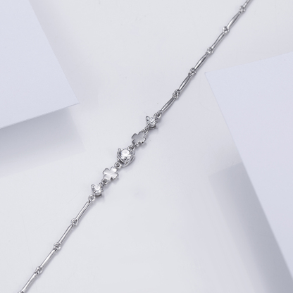 MissDiamond Lab Grown Diamond 0.2CT S925 Silver Chain Link Bracelet MSBS-003